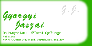 gyorgyi jaszai business card